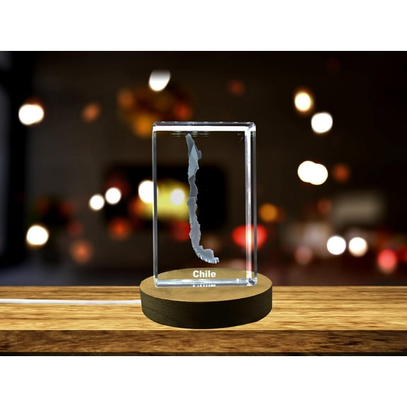 Chile 3D Engraved Crystal 3D Engraved Crystal Keepsake/Gift/Decor/Collectible/Souvenir