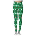 thumbnail image 4 of Fiaer Christmas Red Leggings Women Fashion Funny Printed Xmas Yoga Pants High Waisted Slim Fit Plus Size Cozy Workout Trousers Green XXL, 4 of 5