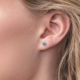 thumbnail image 3 of Gem Stone King Platinum Swiss Blue Topaz Stud Earrings for Women Men (0.71 Cttw, Gemstone November Birthstone, Round 4MM), 3 of 6