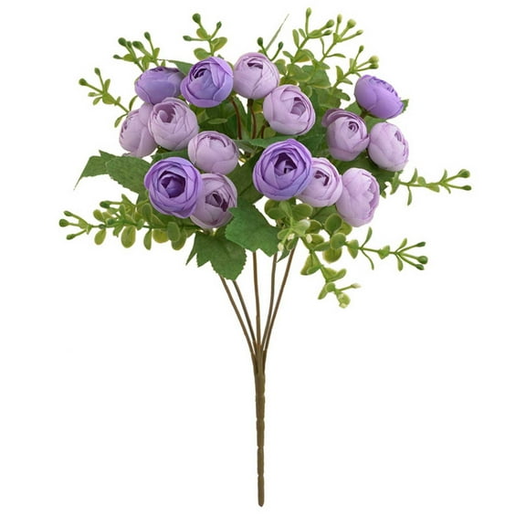 50 Pcs Artificial Roses in Bulk, Fake Velvet Silk White Roses Realistic White Roses for Wedding Centerpieces Flower Arrangement Home Decor (50, Purple)