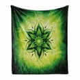 thumbnail image 1 of Lotus Soft Flannel Fleece Throw Blanket, Psychedelic Floral Mandala Digital Image, Cozy Plush for Indoor and Outdoor Use, 50" x 60", Emerald Lime Green, by Ambesonne, 1 of 6