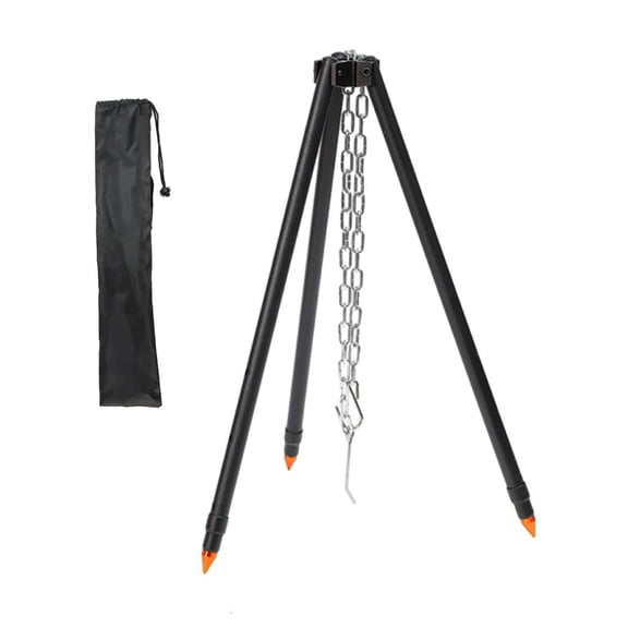 Versatile Outdoor Cooking Tripods with Nonslip Feet for Ground Camp Setups