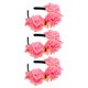 thumbnail image 2 of KAKOWELY 3 diademas de flores de peonía artificiales para mujer, accesorios florales realistas para el cabello, diademas de fiesta, diademas elegantes para mujer., 2 of 5