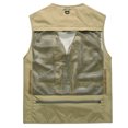 thumbnail image 4 of hopeusince Men's Outdoor Sportswear Stand Collar Sleeveless Gilet Fleece Lined Warm Waistcoat Multi Pockets Zipper Vest Khaki XXXXL, 4 of 8