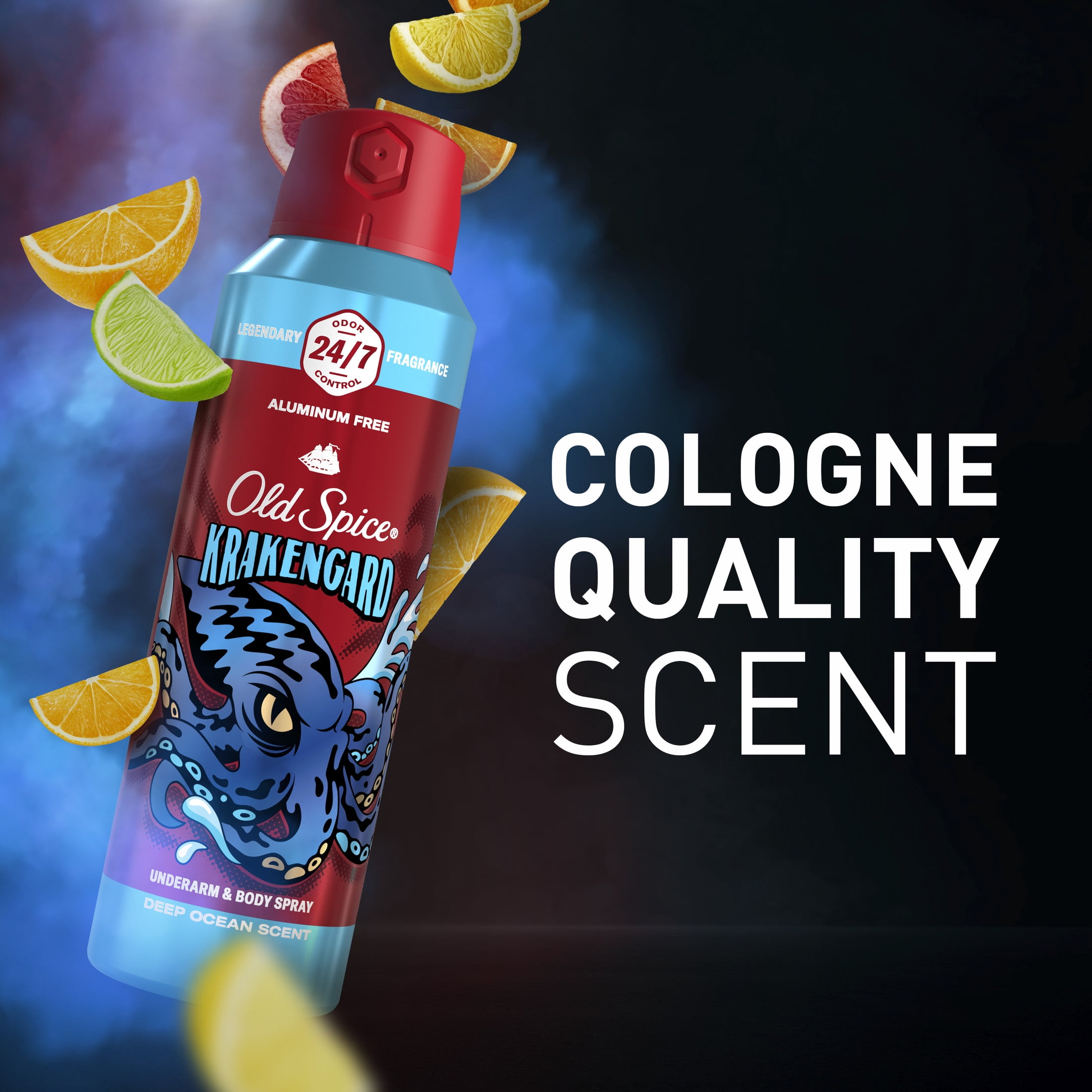 (6 pack) Old Spice Aluminum Free Body Spray for Men, Krakengard, 2/5.1 oz