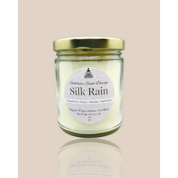 SILK RAIN Scented Candle - Grapefruit | Plum | Vanilla | Dark Rose