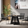 thumbnail image 6 of 47" Round Wooden Conference Table for 4–6 People, Thick-Top Meeting Table with Solid Wood Base for Office, Meeting Room, or Coworking Space, 6 of 9