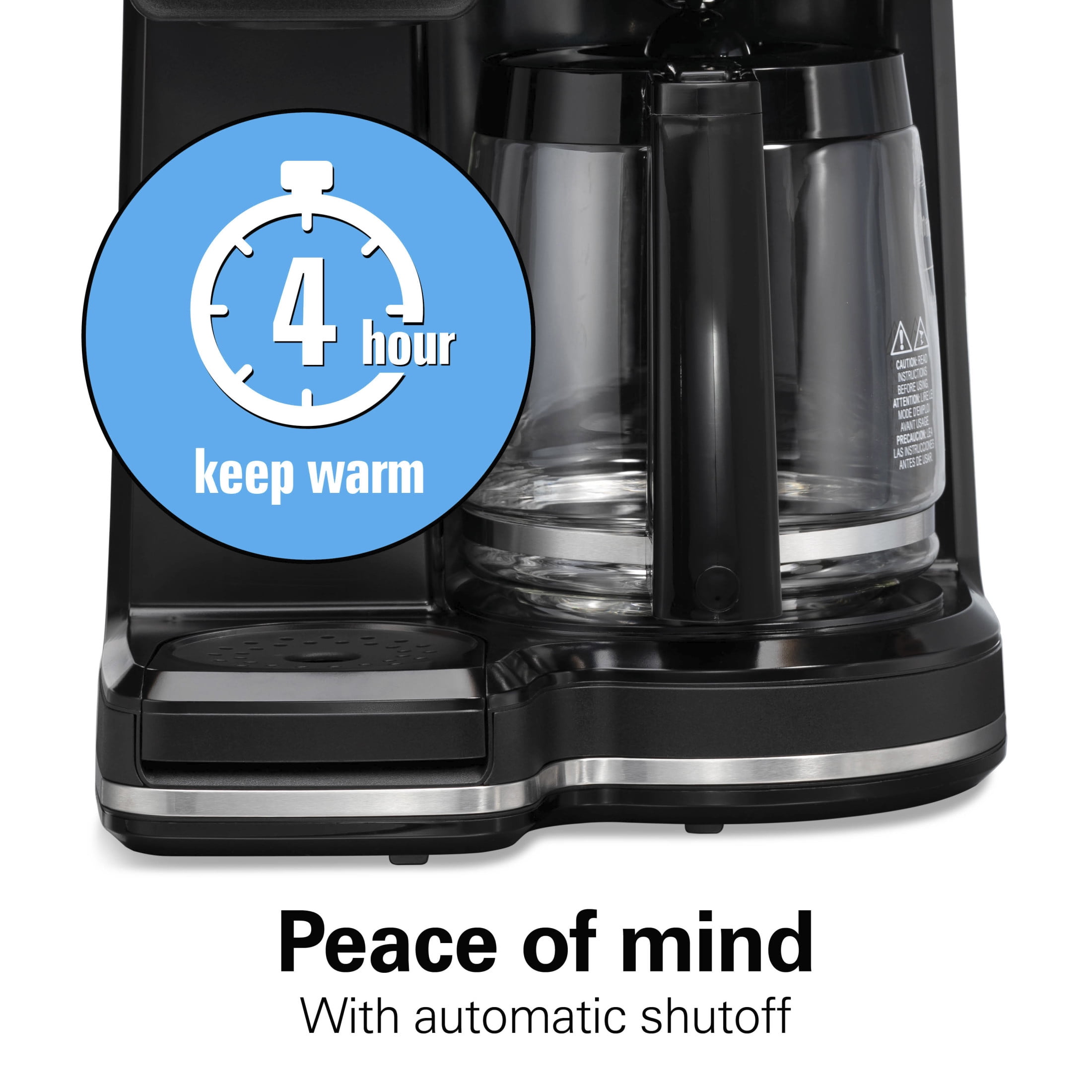 Hamilton Beach 2-Way Programmable Iced and Hot Coffee Maker, Single-Serve and 12 Cup Glass Coffee Pot, Black