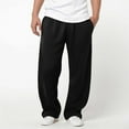 thumbnail image 5 of Men Sweatpants Black Sweatpants Baggy Men's Baggy Sweatpants Wide Leg Lounge Sweat Pants with Pockets, 5 of 6
