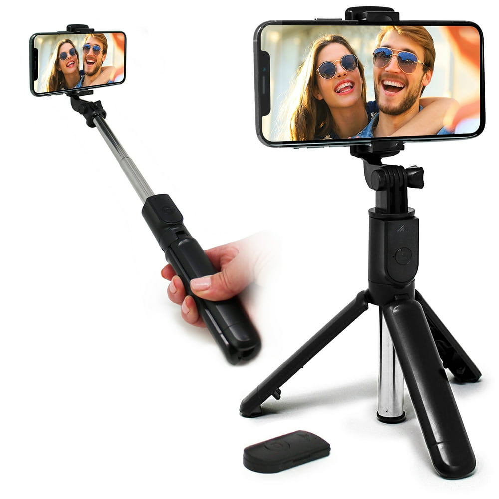 Aduro UStream Mini Selfie Stick Tripod Extendable Cell Phone Tripod with Bluetooth Remote Phone
