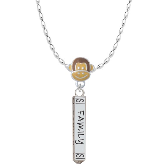 Delight Jewelry Family Bar Mia Monkey Charm Necklace