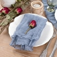 thumbnail image 2 of Holzlrgus Cheesecloth Napkins Bulk 21"x21" Set of 6 Cotton Dinner Napkins Rustic Linen Table Napkins for Wedding Party Baby Shower Dusty Blue, 2 of 5