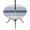 Gray blue, variant on Round Outdoor Tablecloth with Umbrella Hole and Zipper, Grey Blue Stripes Tablecloth with Elastic Waterproof, Country Modern Gradient Lines Art Patio Table Covers for 45" - 54" Picnic Pool Tables