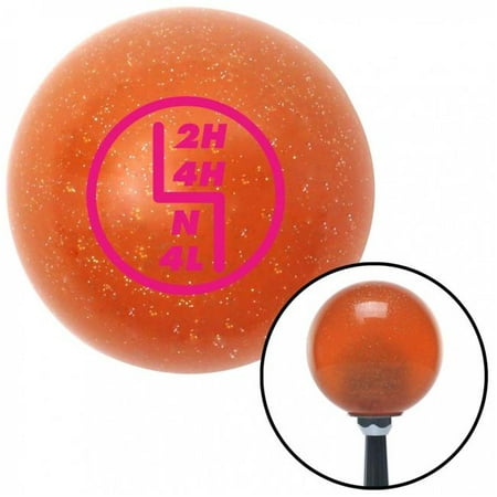 American Shifter Pink Transfer Case No.4 Orange Metal Flake Shift Knob with M16 x 1.5 Insert Shifter