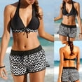 thumbnail image 5 of Clearance! Hontri Tankini Swimsuits for Women Women Sets Two Bikini Sets with Surfing Short Boy Shorts Swimwear Bathing Suit for Women Black,S, 5 of 9