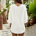 thumbnail image 6 of Trikvn Boho Tops for Women Peasant Ruffle V Neck 3/4 Sleeve Flowy Trendy Lace Up Elegant Blouses Casual Summer Vacation Tunic Vintage Streetwear Clothes, 6 of 6