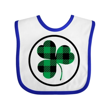 

Inktastic St Patricks Buffalo Plaid Shamrock Gift Baby Boy or Baby Girl Bib