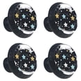 thumbnail image 2 of 4 Pcs Blue White Yellow Star Knobs for Kitchen Cabinet Cupboard Dresser Bookcase Drawer Pulls Handles Round Home Decor, 2 of 8