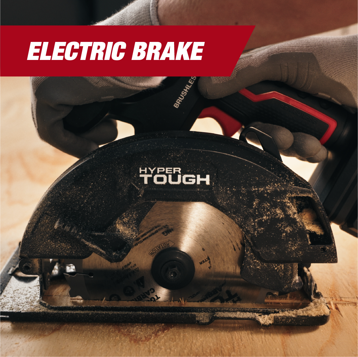 Sierra circular Hyper Tough sin escobillas de 20V, 6.5 pulgadas, con batería de iones de litio de 2.0Ah y cargador estándar, número de modelo 41007.2 7