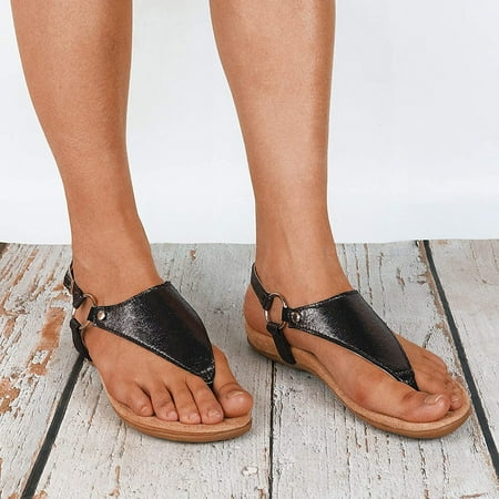 CHOII Clearance Womens Sandals Flip Flops for Women Women s Orthopedic Sandals Wedge Flip-flops Outer Beach Sandals Comfortable Shoes With Ergonomic Soles Thong Sandals Light Brown/7.5