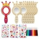 thumbnail image 1 of 1 juego de espejos de mano para manualidades infantiles, espejos de mano con forma de corona, espejos de madera sin terminar para pintar con bolígrafos y diamantes de imitación, 1 of 7