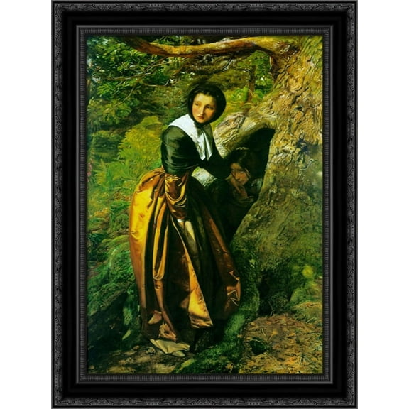 The Royalist 20x24 Black Ornate Wood Framed Canvas Art by Millais, John Everett