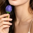 thumbnail image 5 of 1Pc Artificial Silk Flower Heads for Decoration,Small Rose Buds,Flower Heads in for Crafts Carnation Peony Artificial Rose Flower Heads European Wedding Decoration DIY Accessories Flowers,Dark Purple, 5 of 7