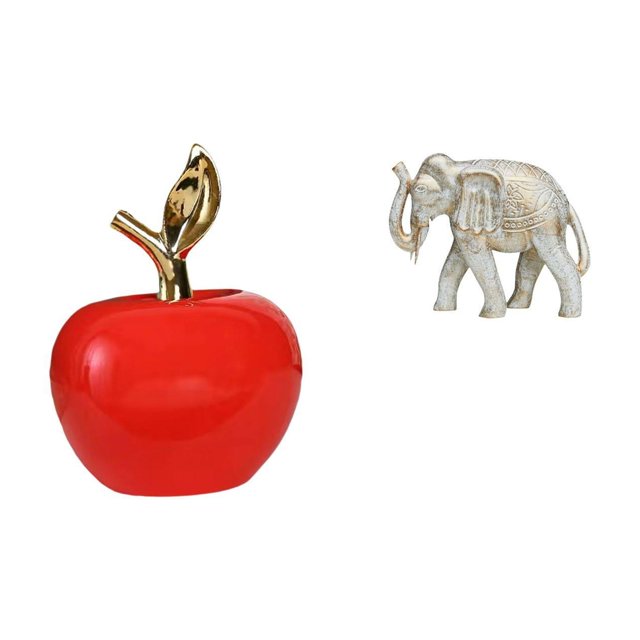 Estatua de , figura de cerámica, escultura de fruta artificial, de madera tallado a mano, escultura rústica, adorno creativo único, a