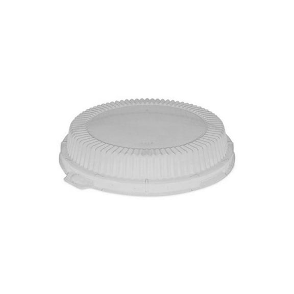 Pactiv Corp. YCI800120000 ClearView 8.88 in. x 8.88 in. x 0.75 in. Fluted Plastic Dome-Style Lid with Tabs - Clear