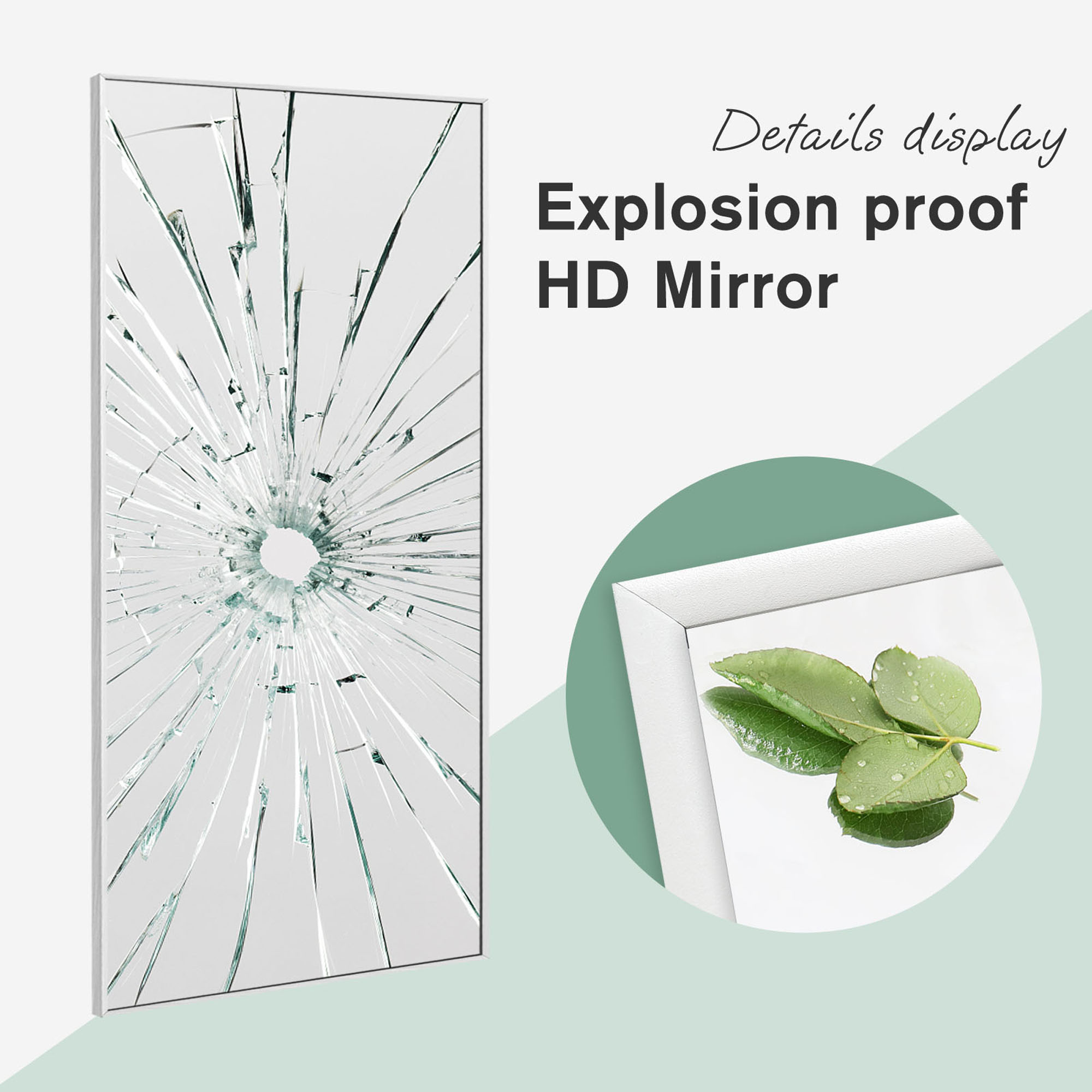 30 in x 70 in White Modern Wall Mirror