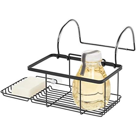 Metal Over the Bath Caddy Basket, The Everett Collection – 12.08” x 10.2” x 6.64”, Matte Black