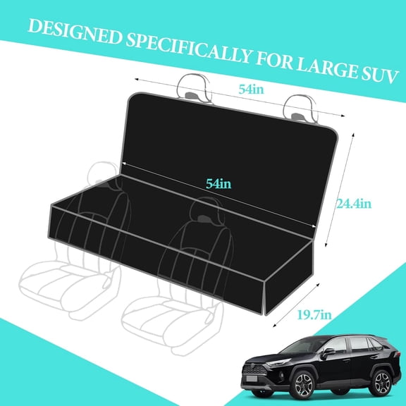 Waterproof Dog Back Seat Covers, Heavy-Duty Non-Slip Pet Seat Protector for Cars, Fits Ford Explorer, Subaru Outback & Honda Pilot, Easy to Clean Car Seat Cover for Dogs
