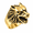 Gold, variant on Men Wolf Head Ring in Stainless Steel with an Open Jaw, Pointed Ears and Sculpted Fur, US Sizes 7-13, Fierce Gothic Birthday Gift for Brothers and Friends