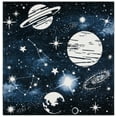 thumbnail image 2 of SAFAVIEH Carousel Kids Planets and Stars Area Rug, Dark Blue/Light Blue, 3' x 3' Square, 2 of 10
