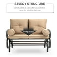 thumbnail image 5 of Outsunny Swing Glider Rocking Chair, Double Patio Bench, 2 Person Loveseat with Steel Frame, Cushions, Pillow Armrests, Khaki, 5 of 8