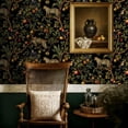thumbnail image 5 of Boho Peel and Stick Wallpaper Leopard Tropical Birds Fruit Tree Black Wall Mural 17.7in x 9.8ft Self Adhesive Removable Wall Paper Renter Friendly Wallpaper for Bedroom Kitchen Farm, 5 of 8
