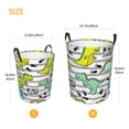 thumbnail image 3 of Fuzoiu Funny Dinosaurs on Stripes Print Circular Hamper,Laundry Basket with Handle,Collapsible Laundry,Dirty Clothes Storage Basket,for Bedroom Bathroom Dorm Living Room-Medium, 3 of 6