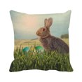 thumbnail image 2 of Huhuzaio Pillows Covers Easter Linen Pillow Cover Rabbit Pattern Pillow Cover Cushion Cases For Sofa Bed Living Room Outdoor Gifts For Easter Spring Home Decor, 2 of 3