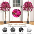 thumbnail image 4 of QRKD 53" Artificial Bougainvillea Tree, Faux Silk Flower Plant in Pot with 576 Flowers & 288 Leaves, Indoor Outdoor Fake Bougainvillea for Home, Office and Garden Decor, Red, 4 of 10