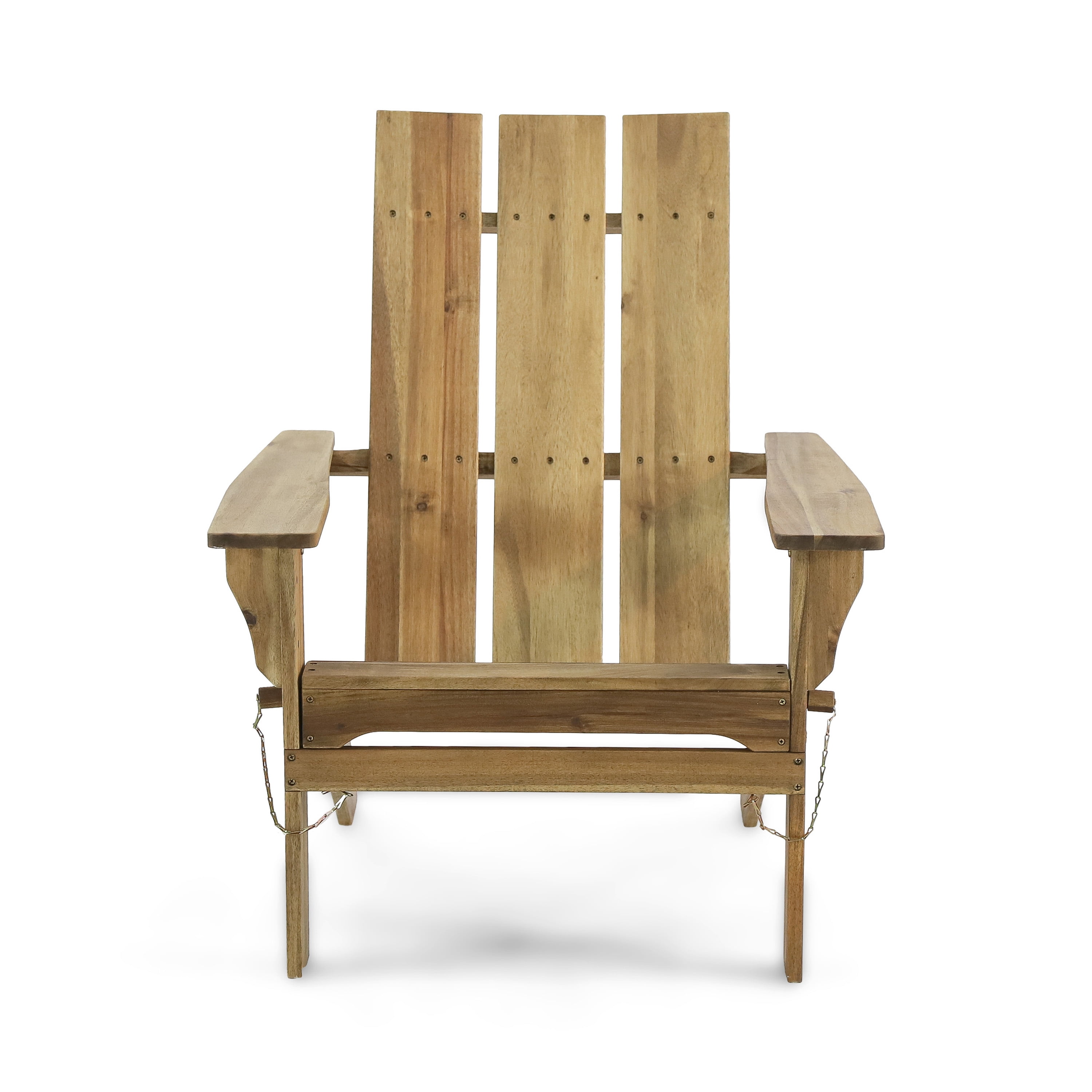 Outdoor Foldable Leisure Lounge Chair, Acacia Wood Casual Rest Chair for Patio Garden, Weathered Steel
