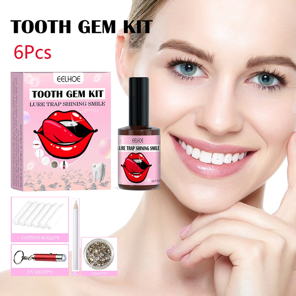 Tooth Gem Kit DIY Teeth Jewelry Dental Reflective Gems Kit Glittering Tooth  Gem Kit With Curing