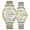 gold white couple, variant on Women Men Couple Calendar Week Rhinestone Vintage Japanese Automatic Self-Winding Mechanical Wrist Watch Steel Sapphire Crystal Waterproof Luminous Business Clock