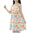 thumbnail image 2 of Ahuyic Little Girl Summer Casual Dress,Sleeveless Dresses for Kids,Girl's Sleeveless Dress Breathable Princess Dress Children's Home Nightgown, 2 of 3