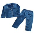 thumbnail image 3 of AMERTEER Pyjamas en Satin de Soie pour Filles Ensemble de Pjs à Manches Longues pour Enfants 1-7 Ans, 3 of 4