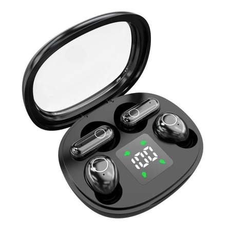Headphones Wireless Bluetooth Clip on Earbuds Over Ear Dual Sports Headset Noise Canceling Touch Control LED Display 4 Pieces Set Long Playback Battery