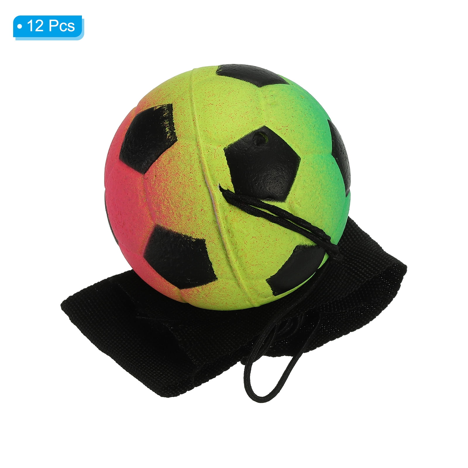 Uxcell 2.5 Inch Sports Wrist Ball, 12Pcs Soccer Rubber Rebound Wristband Wrist Return Ball Sport on A String for Exercise Play, Mixed Colors