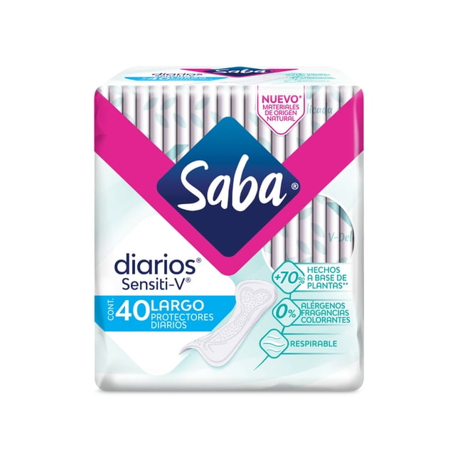 Protectores diarios Saba Sensiti-V largo 40 pzas