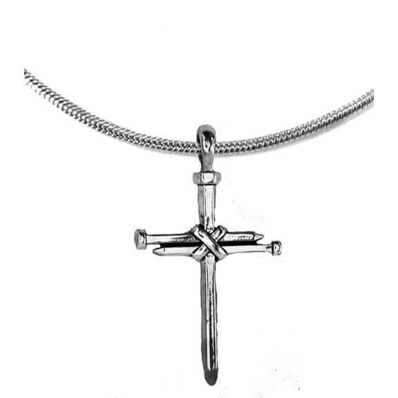 Cross Of Nails, "Our Belief In The Reconciling Power Of Jesus Christ", On Adjustable Necklace Hypoallergenic-Safe,No Nickel, Lead Or Cadmium
