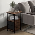 thumbnail image 2 of Patiojoy Nightstand with 2 Drawers Retro Bedside Table with Storage Sofa Side End Table with Removable Fabric Drawers, 2 of 9