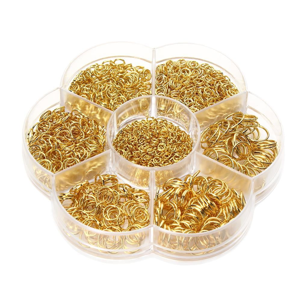 Yunhgft 2900 Pieces Iron Jump Rings For Jewelry Making DIY Metal Findings Mix Sizes Gold